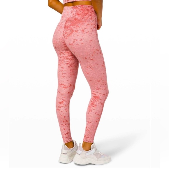 Lululemon Wunder Lounge High Rise Tight 28" Crushed Velvet Soft Cranberry - Picture 1 of 8